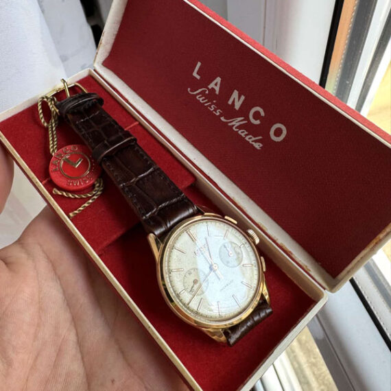 Watches And More_Lanco Swiss Made con cronografo e scatola originale.